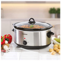 Daewoo Slow Cooker Stainless Steel 6.5 Litres - Grey