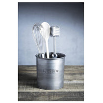 KitchenCraft Industrial Kitchen Vintage-Style Metal Utensil Holder 13.5 x 14.5 cm (5.5” x 5.5”) - Grey