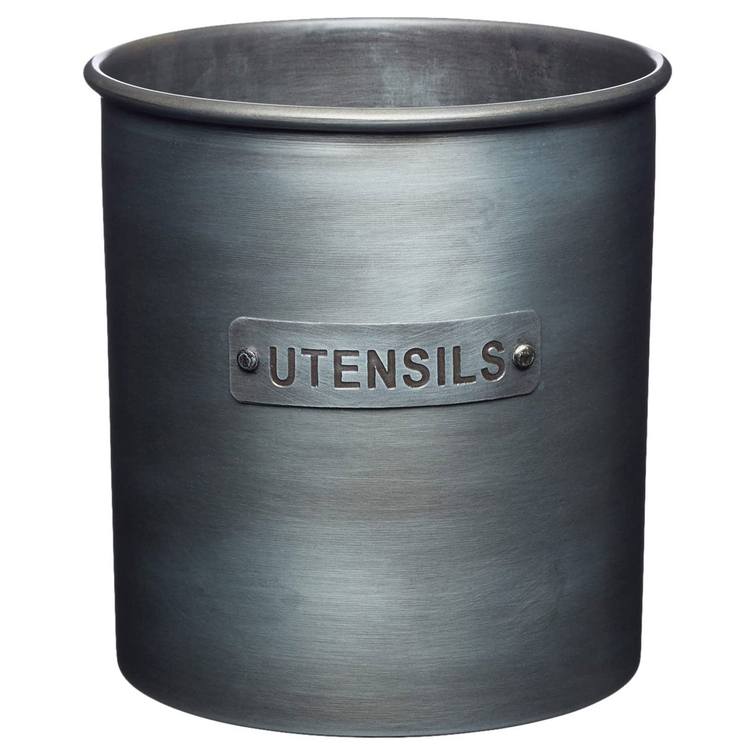 KitchenCraft Industrial Kitchen Vintage-Style Metal Utensil Holder 13.5 x 14.5 cm (5.5” x 5.5”) - Grey Secondary image