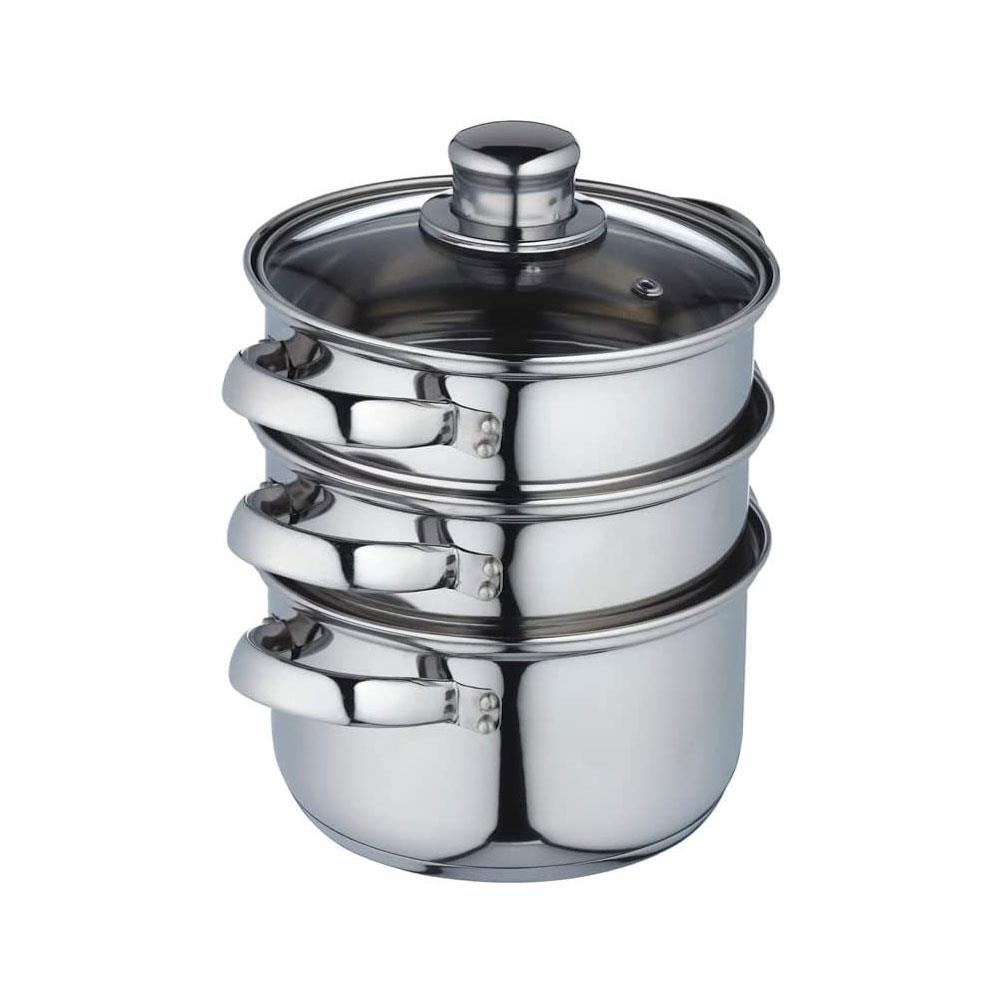 Kitchen Craft 3 Tier Food Steamer Pan/Stock Pot Stainless Steel 16cm Secondary image