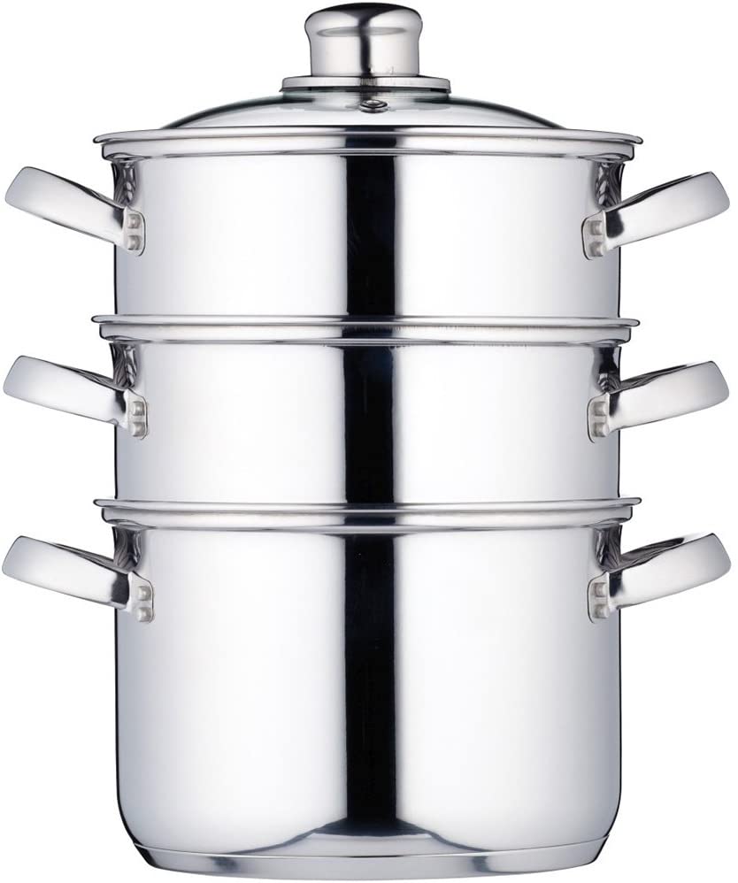 KitchenCraft Stainless Steel Three Tier 18cm Steamer Main image