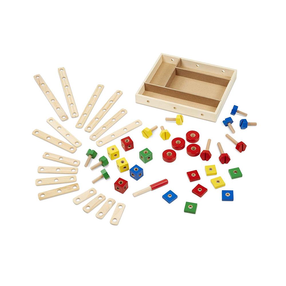 Melissa & Doug Construction Building Set 48 Piece Wooden Building Set In A Box - Multicolour Secondary image
