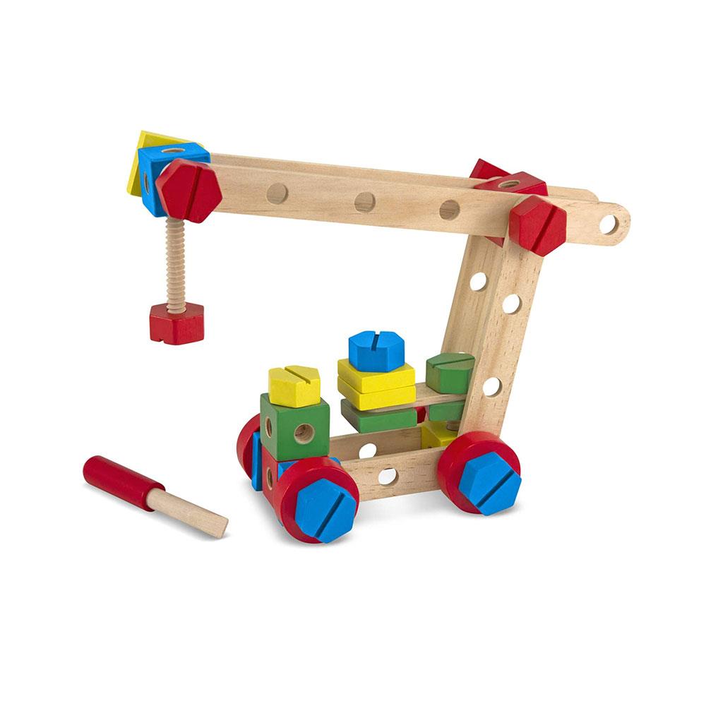 Melissa & Doug Construction Building Set 48 Piece Wooden Building Set In A Box - Multicolour
