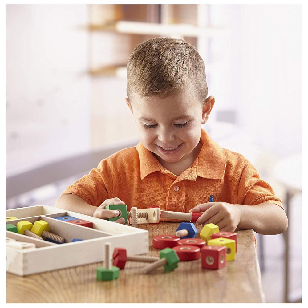 Melissa & Doug Construction Building Set 48 Piece Wooden Building Set In A Box - Multicolour