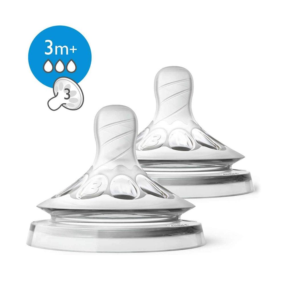 Philips Avent Natural Teat Anti-Colic Medium Flow 3 Months+ Pack of 2 Secondary image