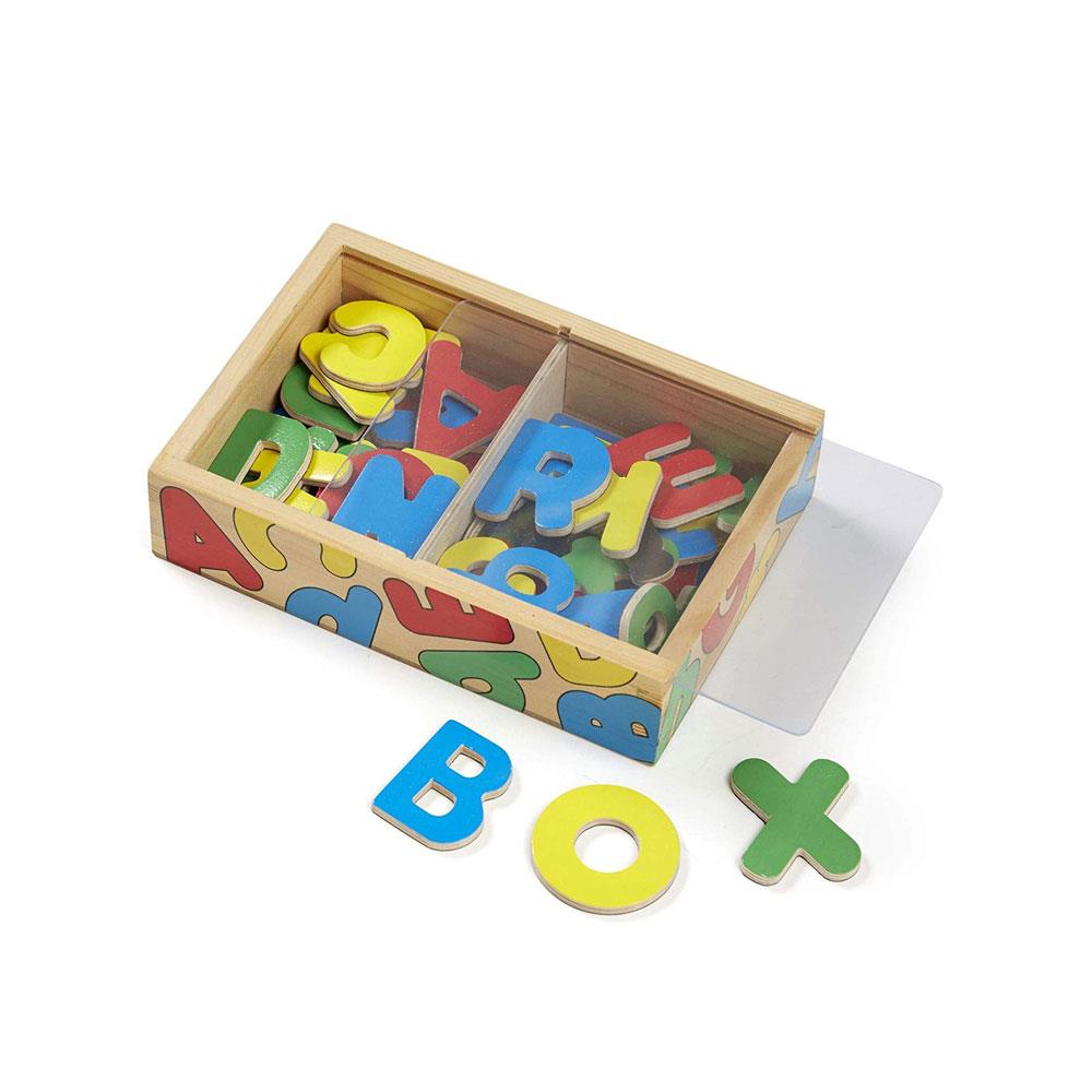 Melissa & Doug Wooden Letter Alphabet Magnets In A Box - 52 Pieces Developmental Toys - Sturdy Wooden Construction - Multicolour Secondary image