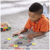 Melissa & Doug Wooden Letter Alphabet Magnets In A Box - 52 Pieces Developmental Toys - Sturdy Wooden Construction - Multicolour