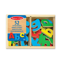 Melissa & Doug Wooden Letter Alphabet Magnets In A Box - 52 Pieces Developmental Toys - Sturdy Wooden Construction - Multicolour