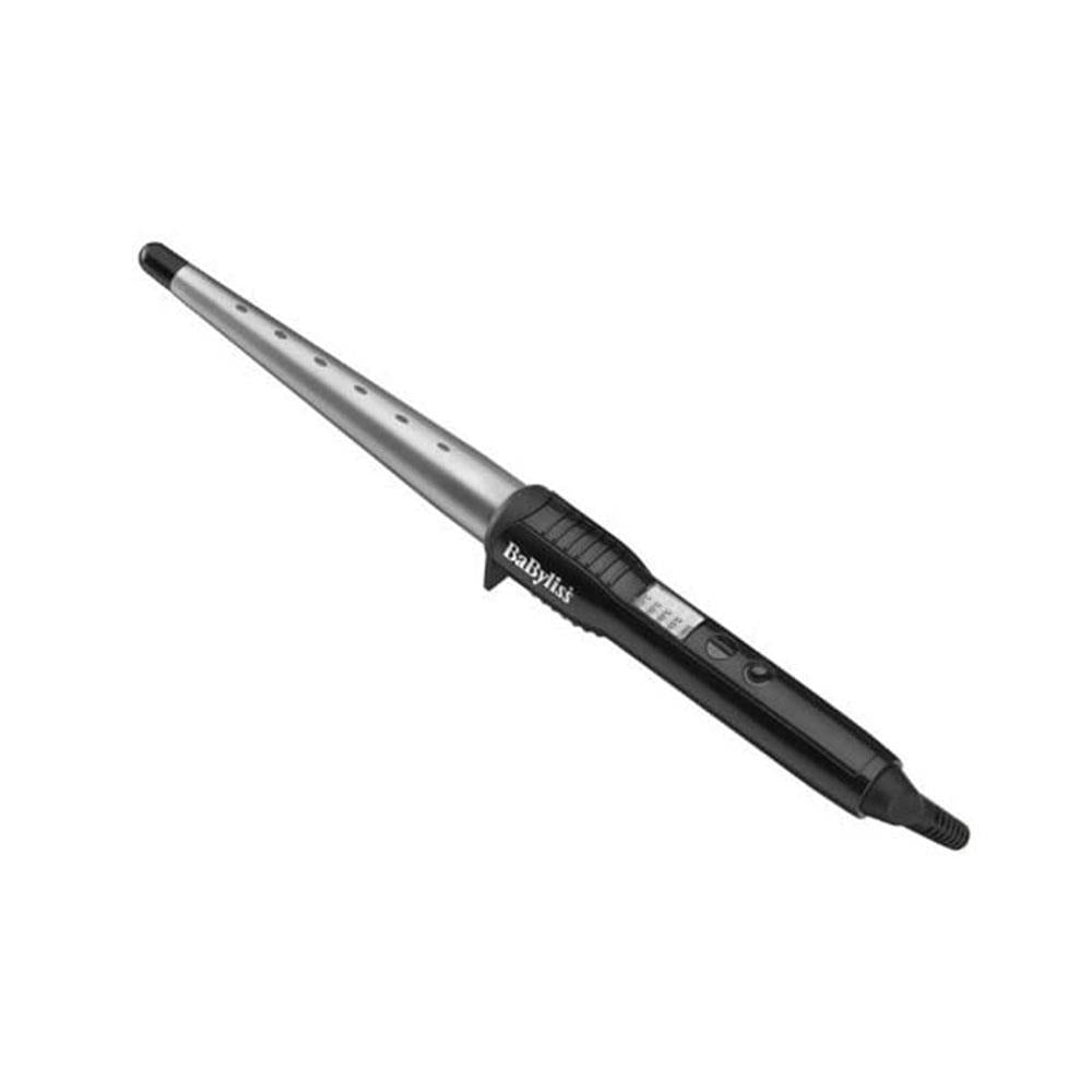 BaByliss Curling Wand Pro Flawless Smooth Shiny Curls 25mm-13mm Barrel - Black/Grey