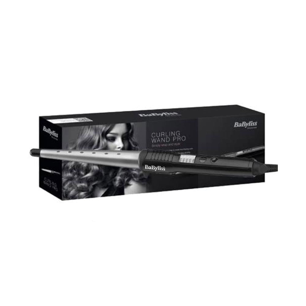 BaByliss Curling Wand Pro Flawless Smooth Shiny Curls 25mm-13mm Barrel - Black/Grey