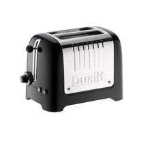 Dualit Lite 2 Slice Toaster With Bagel Defrost Cancel And Reheat Extra Wide Slots High Gloss 1100W - Black