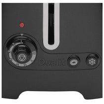 Dualit Lite 2 Slice Toaster With Bagel Defrost Cancel And Reheat Extra Wide Slots High Gloss 1100W - Black