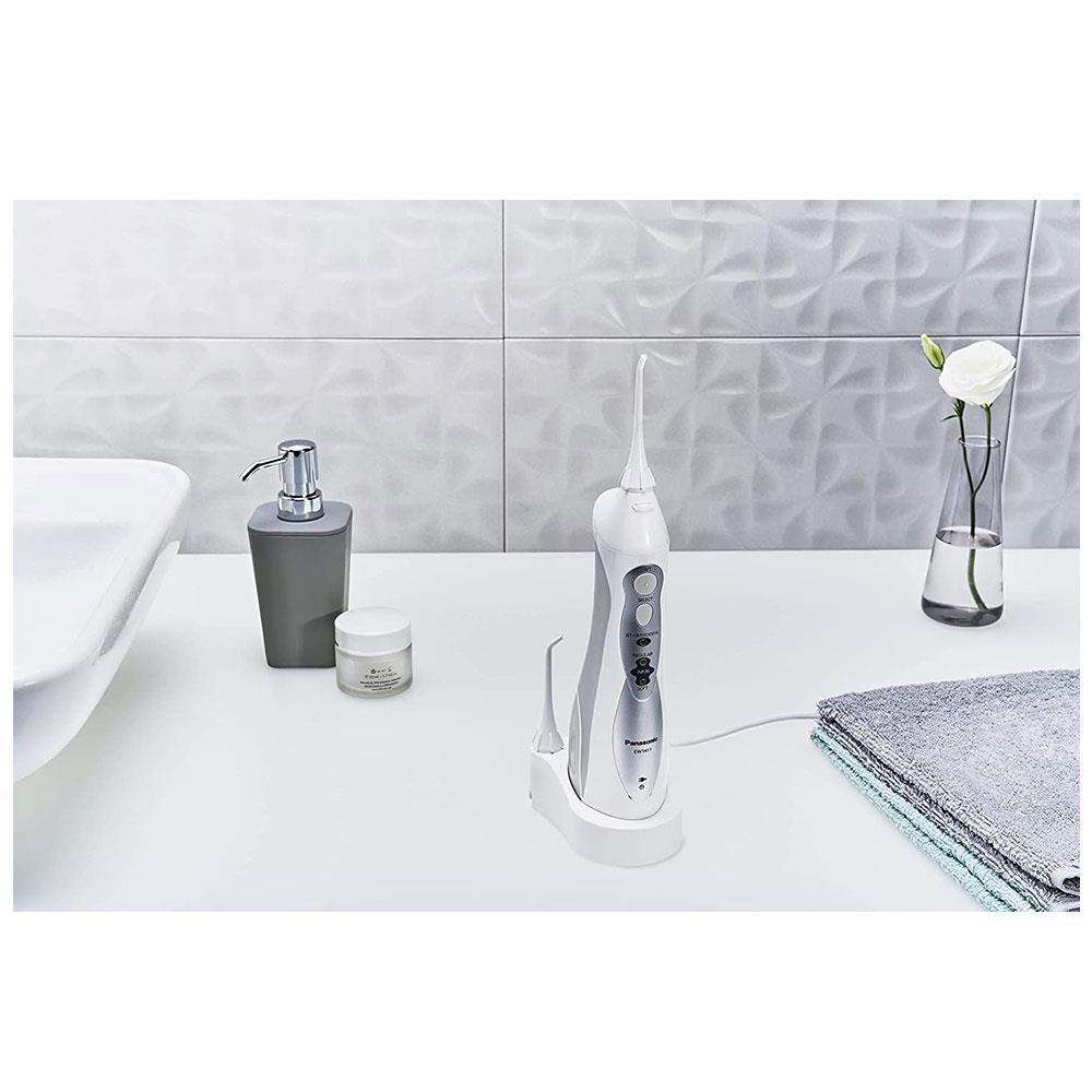 Panasonic Rechargeable Oral Irrigator Dental Water Flosser With 4 Water Jet Modes - Silver/White