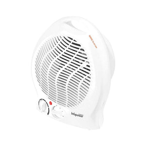 Electric Fan Heater Upright Heater With 2 Heat Settings In White