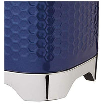 KitchenCraft Lovello Textured Retro Tea Canister With Geometric Embossed Finish 11 x 11 x 19 cm (4.5" x 4.5" x 7.5") - Midnight Navy