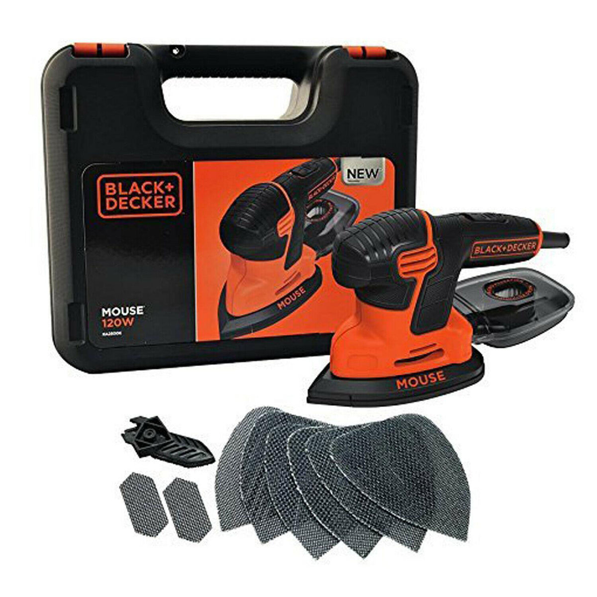 Black & Decker Next Generation Mouse Sander With Kit Box and 9-Accessories, 120 W