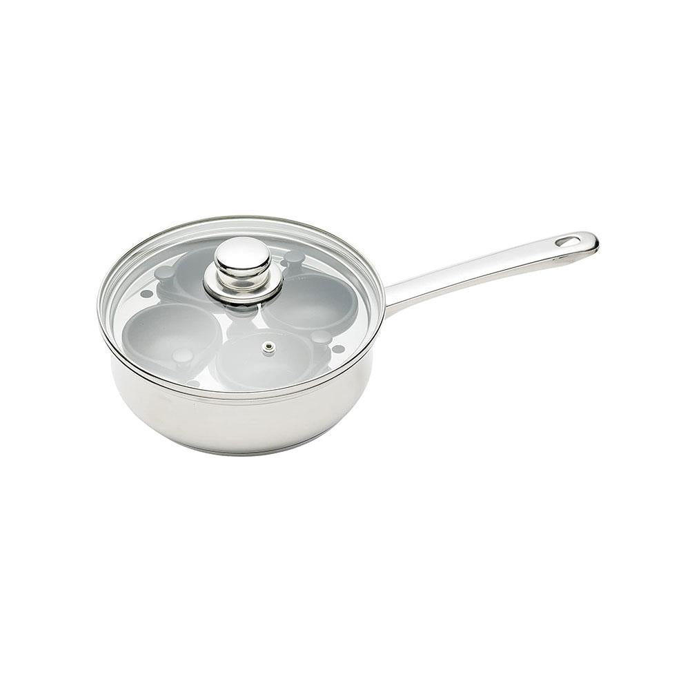 KitchenCraft Stainless Steel Four Hole Egg Poacher - 22cm Main image