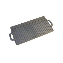 KitchenCraft Deluxe Cast Iron Griddle Plate With Non Stick Finish And Handles Induction Safe 45 x 23 cm - Black