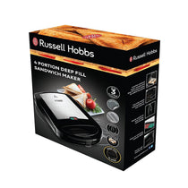 Russell Hobbs 4 Portion Deep Fill Non Stick Toastie Maker Black & Silver