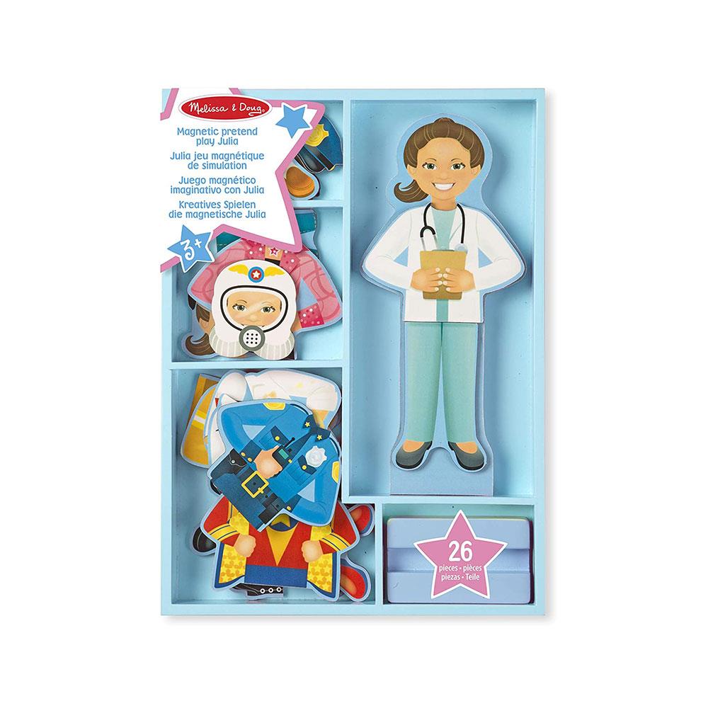 Melissa & Doug Julia Magnetic Dress-Up Set Includes 8 Outfits With 24 Magnetic Clothing Pieces - Multicolour Main image