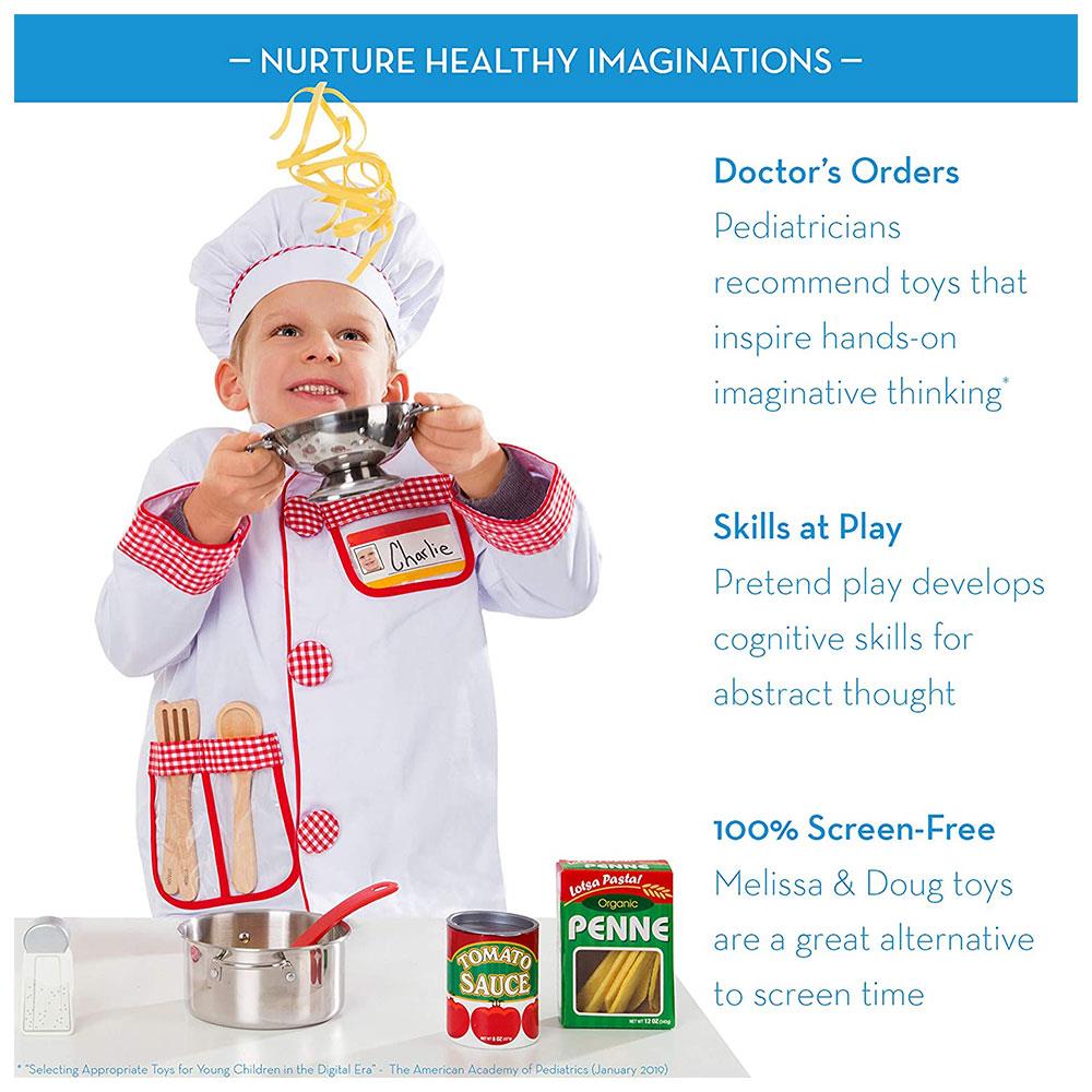 Melissa & Doug Let’s Play House! Stainless Steel Pots & Pans Play Set for Kids