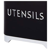 KitchenCraft Lovello Retro Utensil Holder With Geometric Textured Finish - Midnight Black