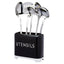 KitchenCraft Lovello Retro Utensil Holder With Geometric Textured Finish - Midnight Black