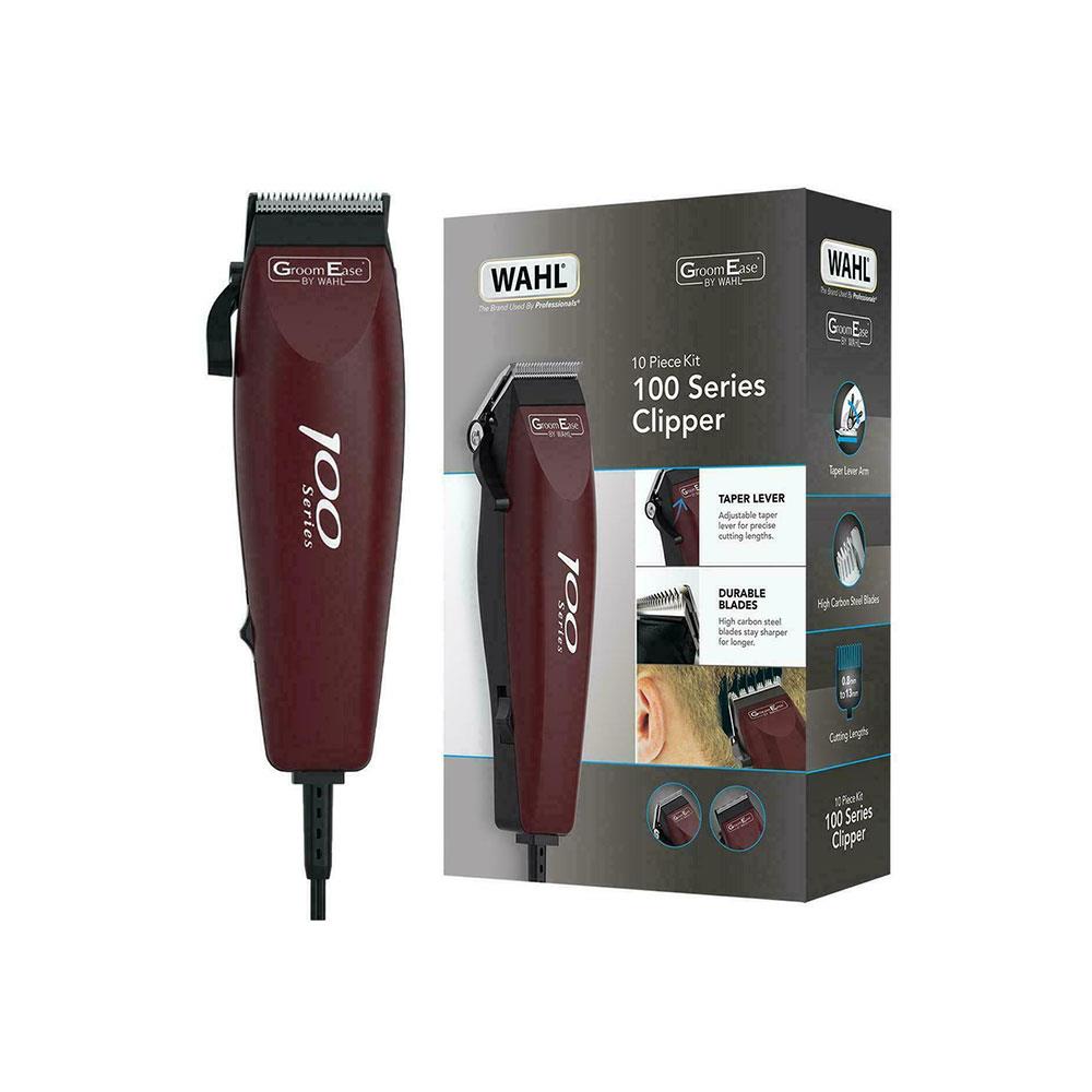 Wahl 100 GroomEase Hair Clipper Shaver Trimmer Kit Corded 9-Piece Set - Maroon Main image