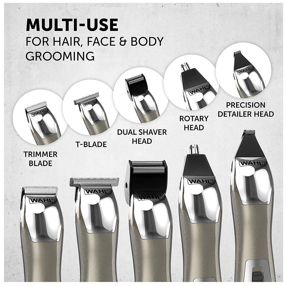 Wahl 9855-2417 Chromium 11-in-1 Rechargeable Multi Groomer Trimmer Shaver Kit