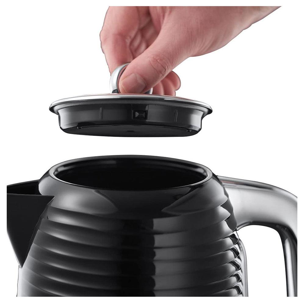Russell Hobbs Inspire Electric Kettle 3000 W 1.7 Litre - Black With Chrome Accents