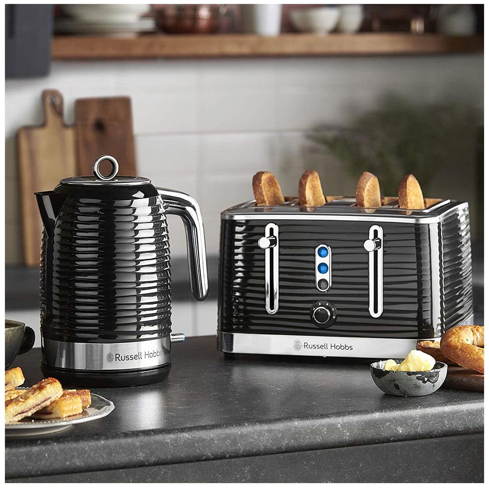 Russell Hobbs Inspire Electric Kettle 3000 W 1.7 Litre - Black With Chrome Accents