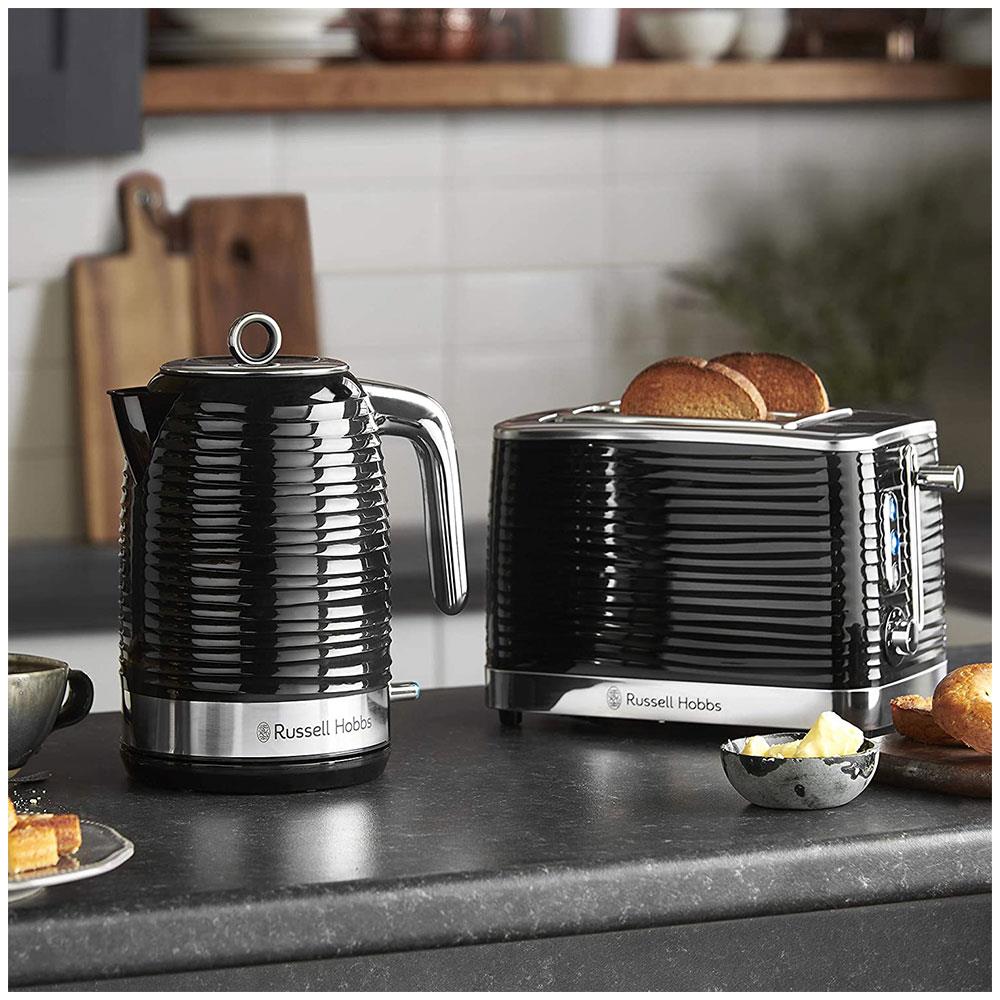 Russell Hobbs Inspire Electric Kettle 3000 W 1.7 Litre - Black With Chrome Accents