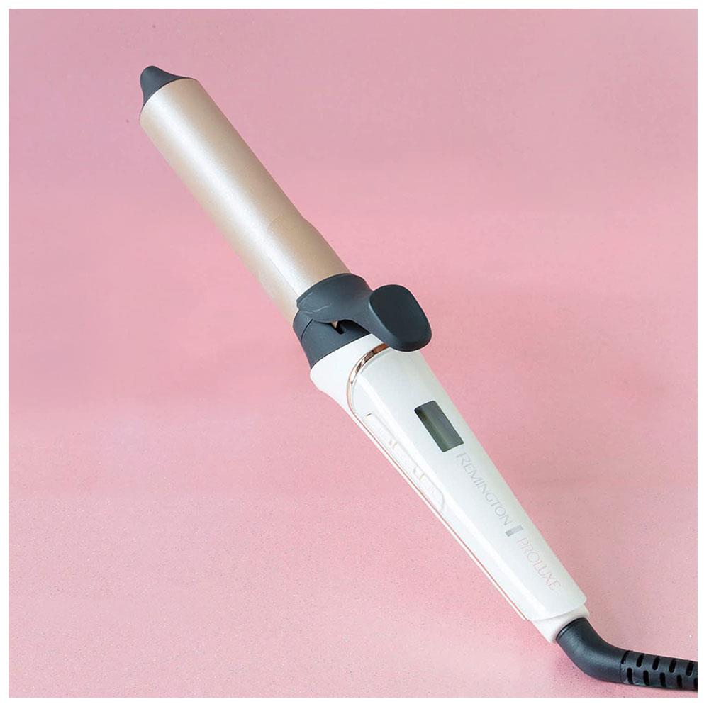 Remington Proluxe Large 32 mm Barrel Curling Hair Tong with OPTI Heat Technology - Pearl Rose Gold