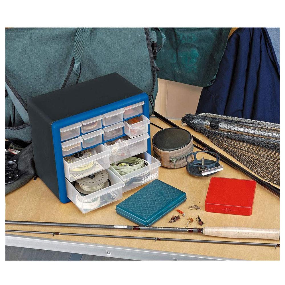 Draper 12 Drawer Organizer Plastic Rectangular - Blue