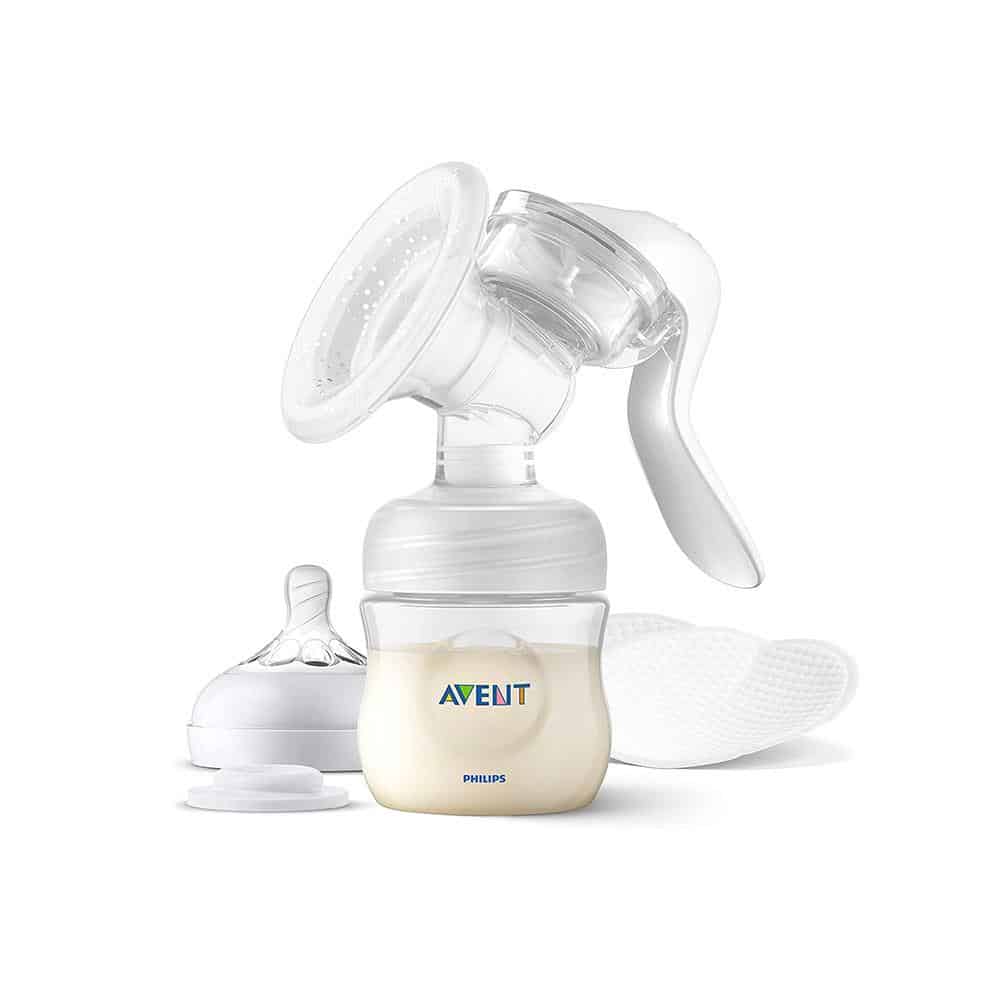 Philips Avent Manual Breast Pump And 120ml Bottle With 0m+ Nipple Kit - White