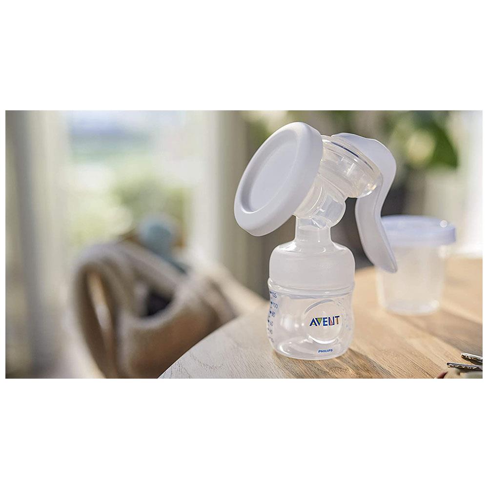 Philips Avent Manual Breast Pump And 120ml Bottle With 0m+ Nipple Kit - White