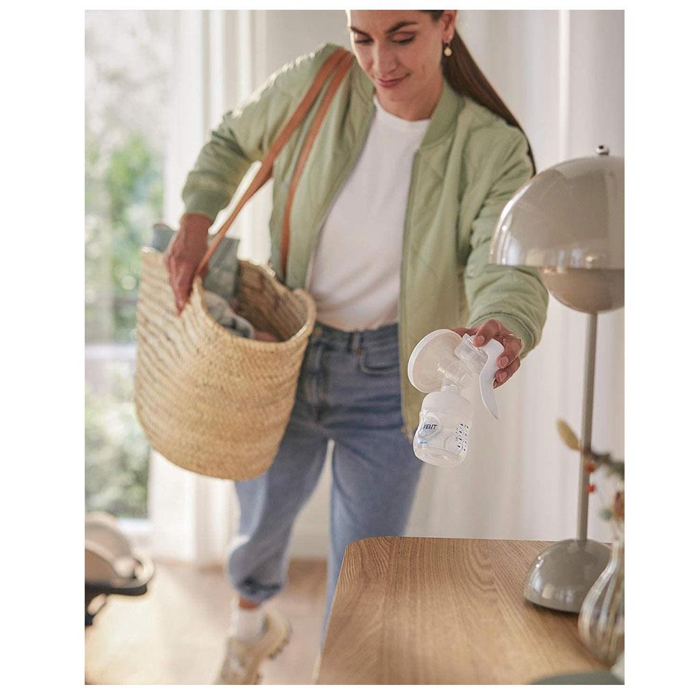 Philips Avent Manual Breast Pump And 120ml Bottle With 0m+ Nipple Kit - White