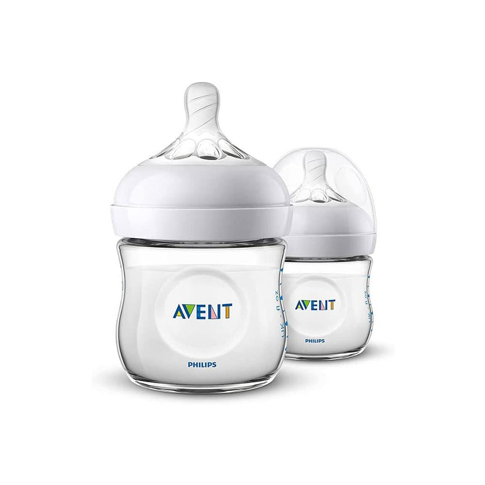 Philips Avent Natural Newborn Baby Feeding Bottle 2 x 125 ml/4oz 0-12 Months - Transparent Main image