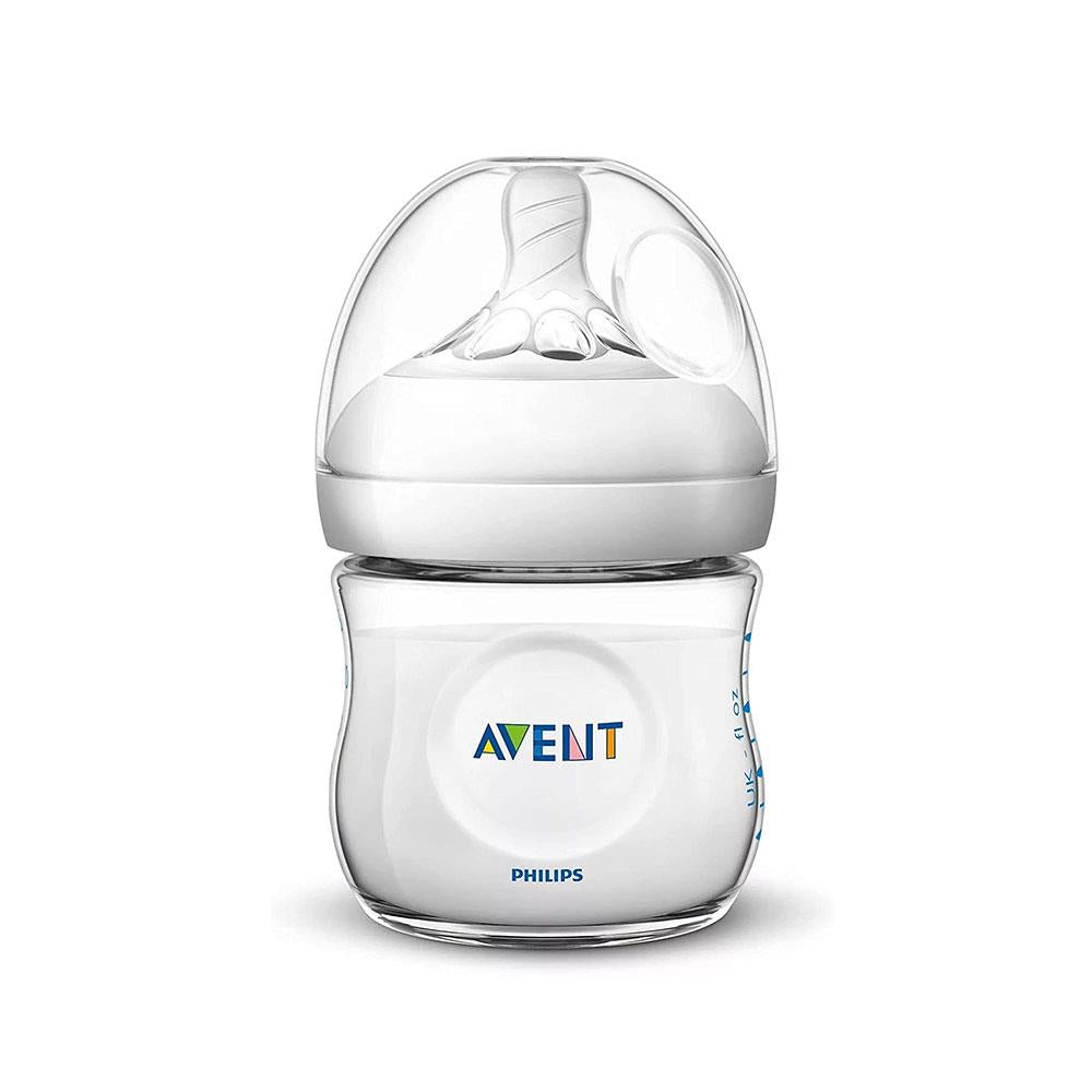 Philips Avent Natural Newborn Baby Feeding Bottle 2 x 125 ml/4oz 0-12 Months - Transparent
