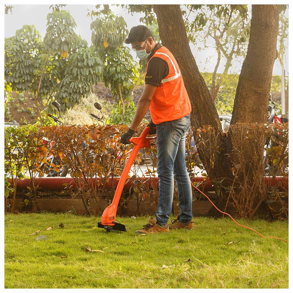 Black & Decker String Grass Trimmer Strimmer 25cm Bump Feed 350W - Red