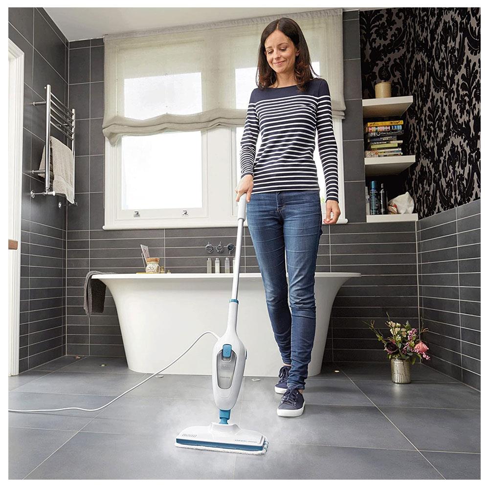 Black & Decker Basic Steam Mop All Sealed Hard Floors 1300W  380ml Tank Capacity 240V