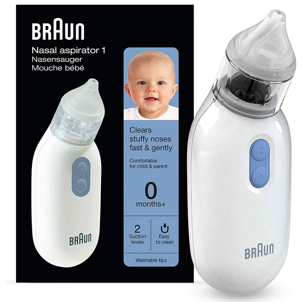 Braun Nasal Aspirator Clear Stuffy Noses Quickly & Gently. Electric nasal aspirator
