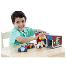 Melissa & Doug Keys & Cars Wooden Rescue Vehicle & Garage - Multicolor