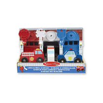 Melissa & Doug Keys & Cars Wooden Rescue Vehicle & Garage - Multicolor