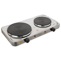 Lloytron Kitchen Perfected 2000W Double Hotplate - Stainless Steel