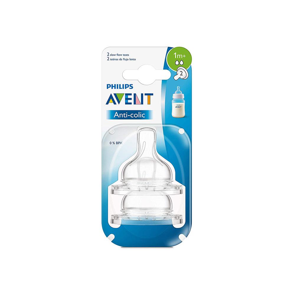 Philips Avent Classic Slow Flow Teats 2pk (1 month+)
