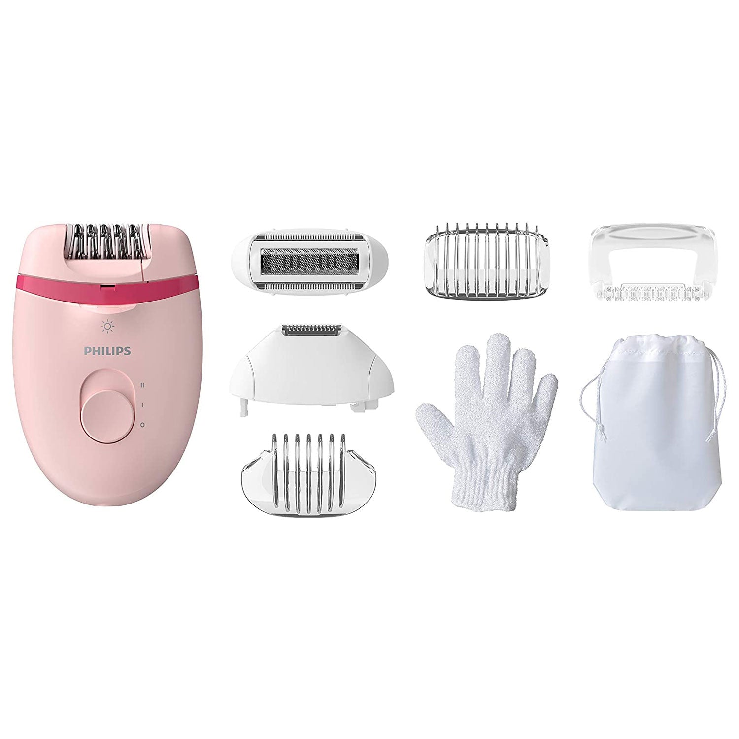 Philips Satinelle Essential Corded Compact Epilator with 5 Attachments - Pink Secondary image