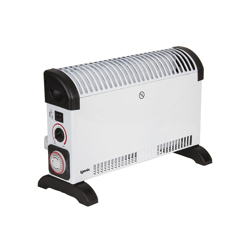 Igenix Portable Convector Heater With Adjustable Thermostat And 24 Hr Timer 3 Heat Settings 2000 W - White