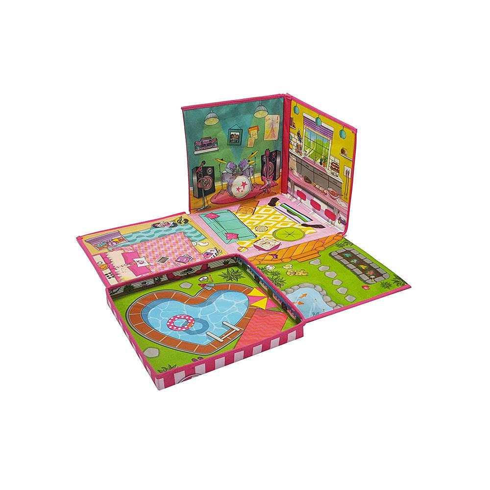 Barbie Dream House Zip Bin And Playmat Square - Multicolour