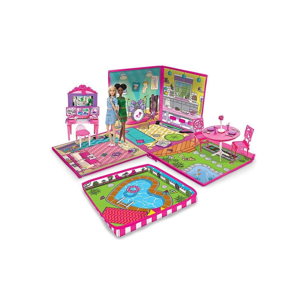 Barbie Dream House Zip Bin And Playmat Square - Multicolour